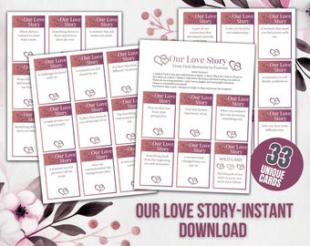 Our Love Story Conversation Cards for Couples | Relationship Reflection Game | Date Night & Anniversary Printable