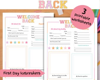 All About Me Worksheet, All About My Buddy Activity, First Day of School Icebreaker, Back to School Activity, Getting to Know You Worksheet