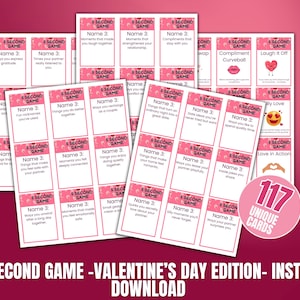 Juego imprimible de 5 segundos para parejas / Juego para una cita romántica / Juego para San Valentín / Juego de cartas divertido para relaciones