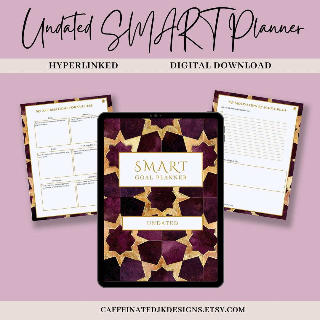 SMART Goal Planner Undated, Goal Setting Journal,digital Productivity ...