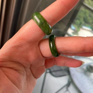 Natural Green Nephrite Jade Ring: Dainty Gemstone Jewelry