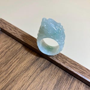 Natürlicher Jadeit Pixiu Ring Handgefertigte Burma Jade Ring Natürliche Edelstein glückliche Anziehungskraft