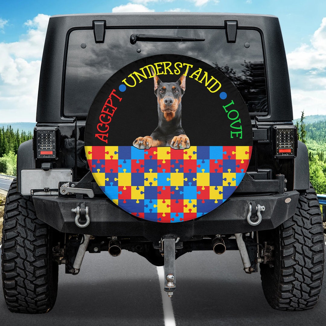 Doberman Pinscher Neurodiversity Tire Cover Accept Understand Etsy