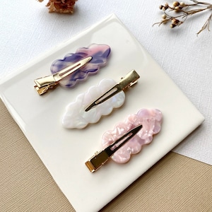 Cloud Creaseless Clips | Marble hair clips, make up clips, no crease