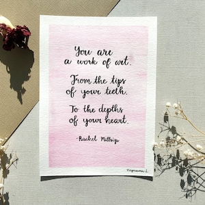 Aquarelle de calligraphie personnalisée | Unique, Cadeau, Fabriqué sur commande, Fait main