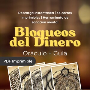 Oráculo Bloqueos de Dinero (PDF Imprimible) – 44 Cartas de Afirmaciones + Guía | Sanación Energética y Mental para la Abundancia