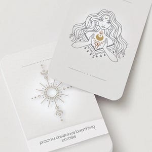 Oráculo digital de autocuidado / 60 tarjetas imprimibles + guía / Bienestar, atención plena y crecimiento personal