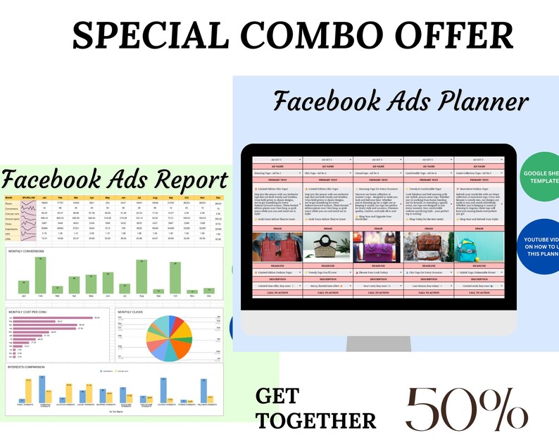 Facebook ads Report Planner, FacebookTemplate, Analytics