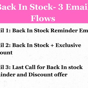 Email Marketing - Back In stock