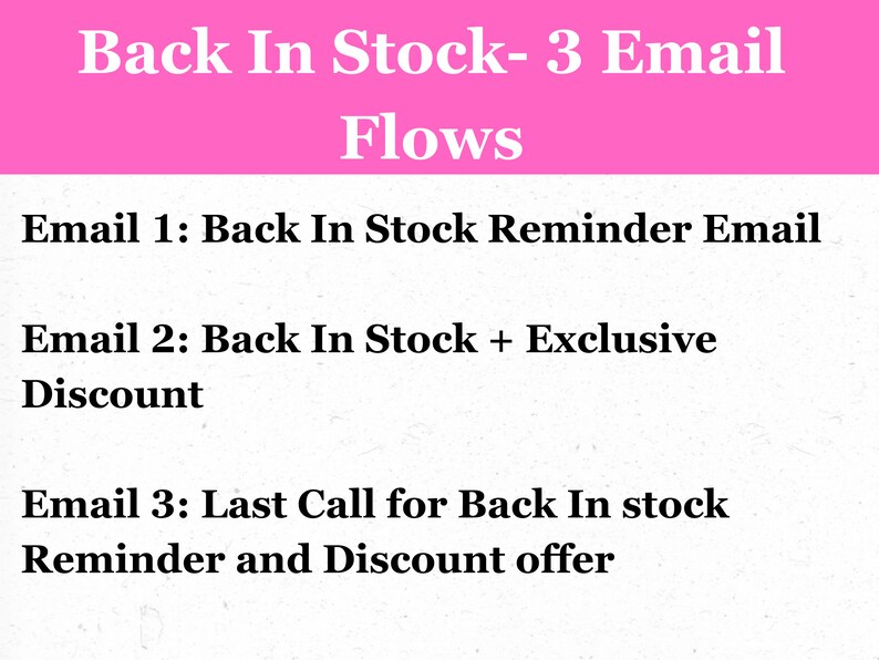 Email Marketing - Back In stock