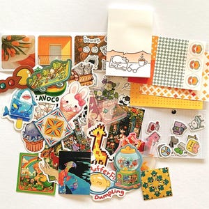 40pcs Mini Mystery Bag Sticker Bag Random Kawaii Stickers Cute Mystery Grab Bag Sticker Pack Tiny Stickers DIY Decoration Journal Scrapbook