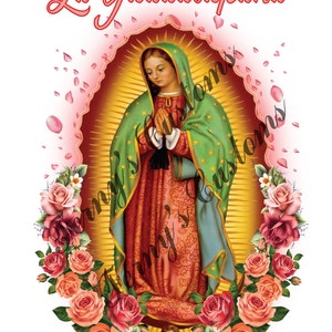 Virgen de Guadalupe, Señora de Guadalupe, Virgencita, Virgen María PNG Descarga instantánea, Diseño de camiseta.