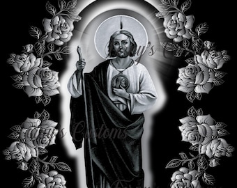 San Judas Tadeo, Saint Jude Thaddaeus, San Judas Tadeo PNG File, El Santo Patron PNG Instant Download, T-Shirt Design.