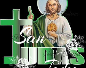 San Judas Tadeo, Saint Jude Thaddaeus, San Judas Tadeo PNG File, El Santo Patron PNG Instant Download, T-Shirt Design.