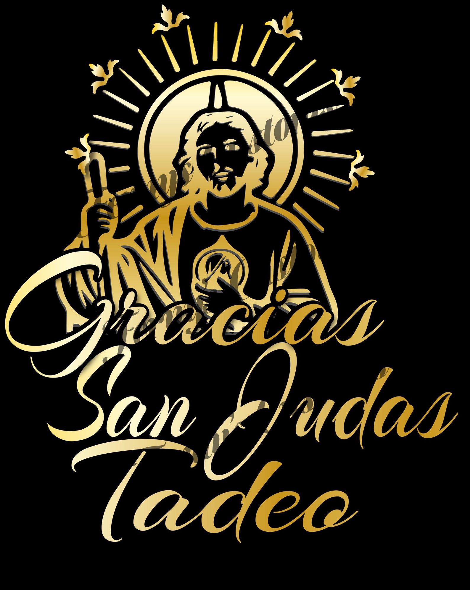 Tadeo Letras San Judas Tadeo PNG File, Saint Jude Thaddaeus, Gold San Judas Tadeo ...