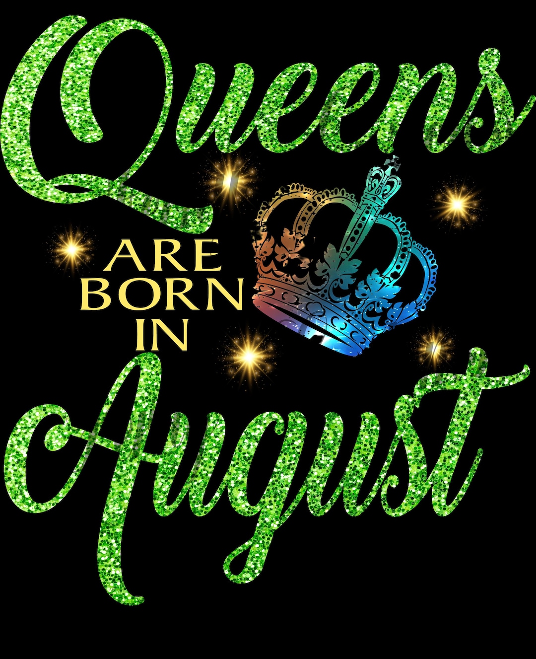Queens Are Born in August PNG File, August Birthday Girl PNG, Sparkle ...