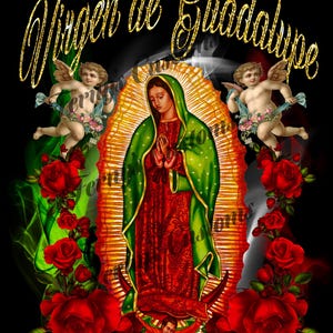Virgen de Guadalupe, Señora de Guadalupe, Virgencita de Guadalupe, PNG Descarga Instantánea, Diseño de Camiseta. Archivo PNG
