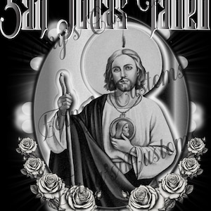 San Judas Tadeo, Saint Jude Thaddaeus, San Judas Tadeo El Santo Patron PNG Instant Download, T-Shirt Design.