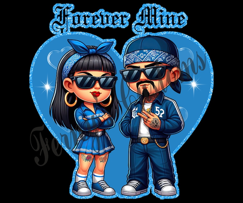 5 Forever Mine Valentine Cholo Chola Png, Spanish Couple Valentine Png