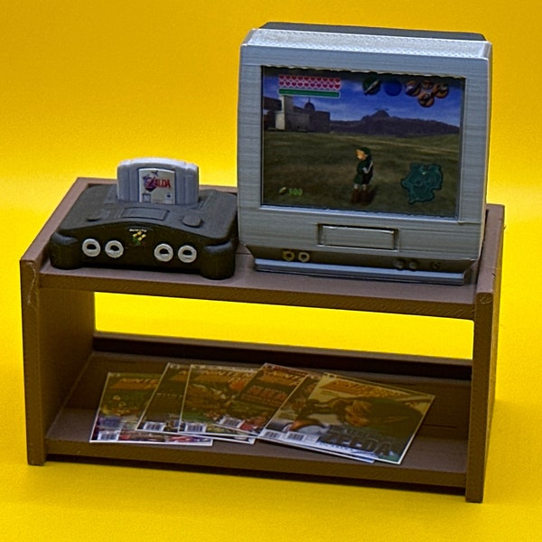 Mini TV, Bookshelf, & Video Game Console
