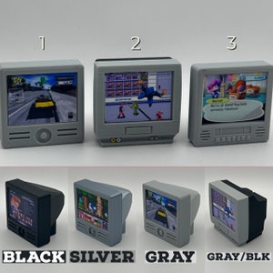 Want a retro CRT TV? We offer 3 different models in either one solid color (i.e. all black) or a two-color split (gray or silver face, black rear).