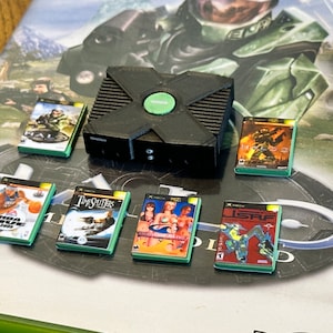 Xbase OG Mini Collection Includes Console, TV, Bookshelf, Magazines, and Games your choice of 10, 20, or none image 3