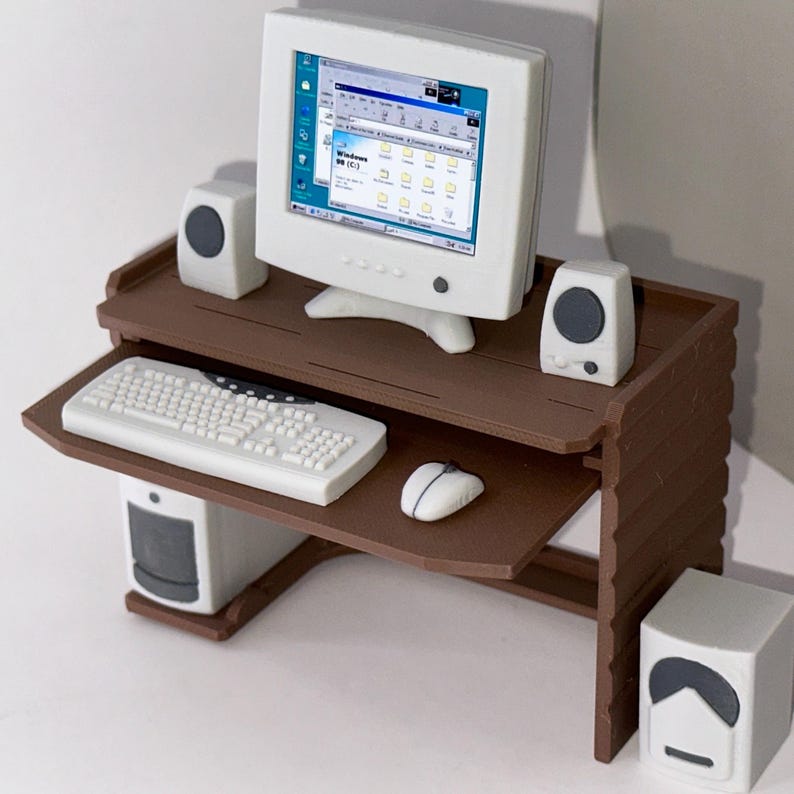 Mini Old Computer Screen 90s Retro Miniature PC - 7 Pieces - Customize Monitor With Any Image ...