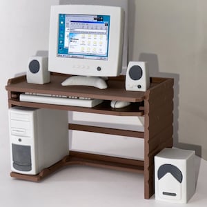 90s Retro Miniature PC - 7 Pieces - Customize monitor with any image! - Stunning, authentic look!