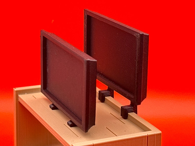 If you choose a large or small HDTV, you have the choice to mount it to the bookshelf with the included brackets, or snap in the included feet to allow the TV to stand freely! (Small HDTV Pictured)
