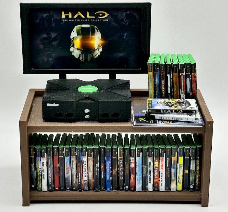 Xbase OG Mini Collection Includes Console, TV, Bookshelf, Magazines, and Games your choice of 10, 20, or none image 1