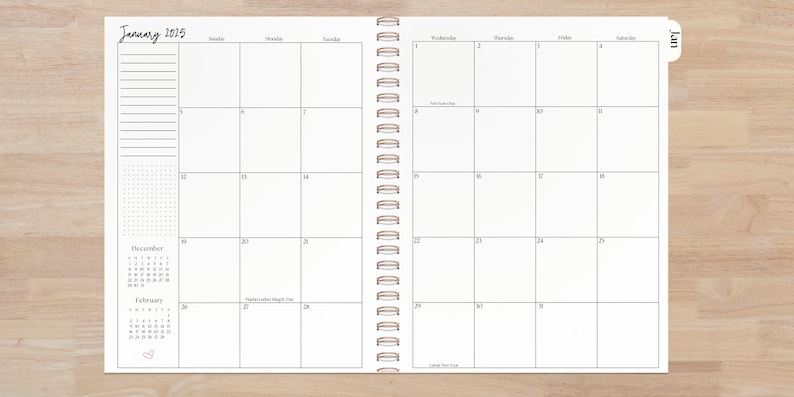 Monthly overview planner with a clean, minimalist design, perfect for organizing your schedule and planning ahead. This undated, unpersonalized planner offers ample space to track important dates, events, goals, and tasks for each month. Ideal for staying on top of your commitments, this letter-size planner is perfect for both personal and professional use. Its versatile layout allows Perfect for students, professionals, and planner enthusiasts looking to stay organized throughout the year.