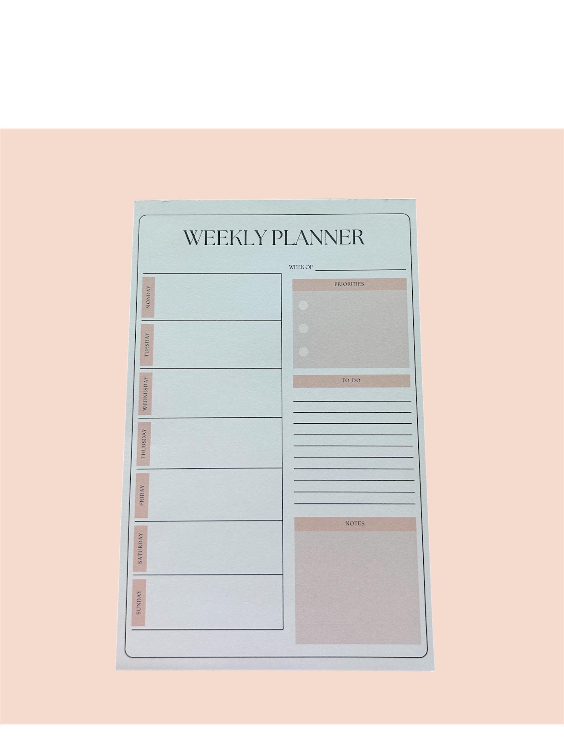 A5 Weekly Planner Notepad – Minimalist Undated To-do List Desk Pad ...