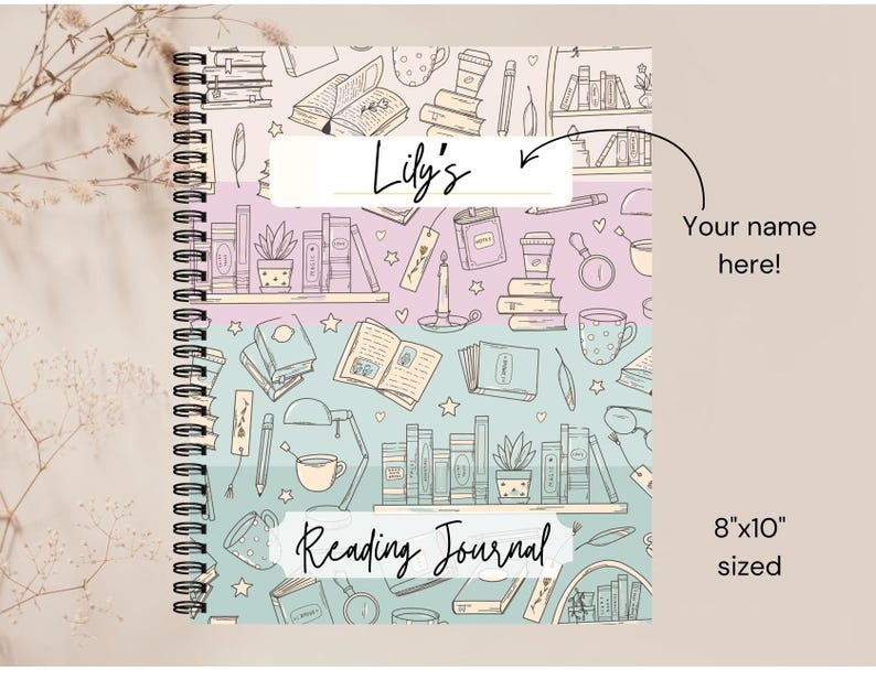 Handcrafted 8x10 reading journal designed for book lovers. Features a sleek cover, organized pages for tracking reads, jotting down notes, favorite quotes, and personal reviews. Perfect for keeping your reading journey well-documented and inspiring!