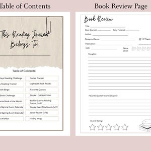 Reading Journal 8×10 Personalized – Book Tracker, Reading Goals & Reviews | BookTok imagem 4