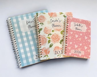 2026 Personalized Planner | 12 Month | Choose Start Month | Weekly & Monthly | Coil Bound Tabs