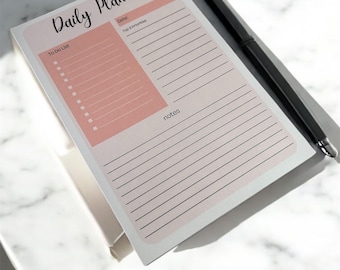 A5 Daily Planner Notepad: Minimalist To-Do List Desk Pad