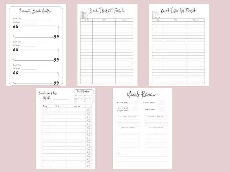 Reading Journal 8×10 Personalized – Book Tracker, Reading Goals & Reviews | BookTok imagem 7