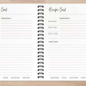 his Recipe Card Page lets you neatly record your favorite recipes, including ingredients, instructions, and notes. Designed for easy reference, it helps keep your meal planning organized and stress-free.