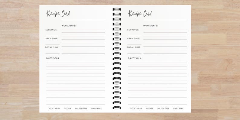 his Recipe Card Page lets you neatly record your favorite recipes, including ingredients, instructions, and notes. Designed for easy reference, it helps keep your meal planning organized and stress-free.