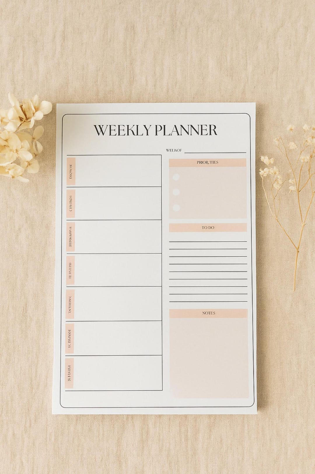 A5 Weekly Planner Notepad – Minimalist Undated To-do List Desk Pad ...