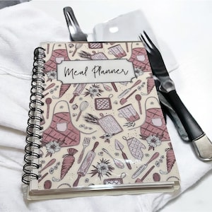 A5 Weekly Meal Planner Journal | Handmade Meal Prep & Grocery Organizer | Kitchen Planning Notebook image 9