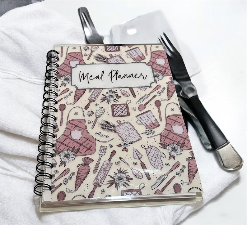 A5 Weekly Meal Planner Journal | Handmade Meal Prep & Grocery Organizer | Kitchen Planning Notebook image 9