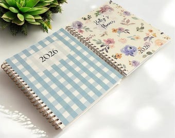 Personalized 12-Month Medium 8×10 Coil Bound Planner with Tabs | Weekly & Monthly Planner