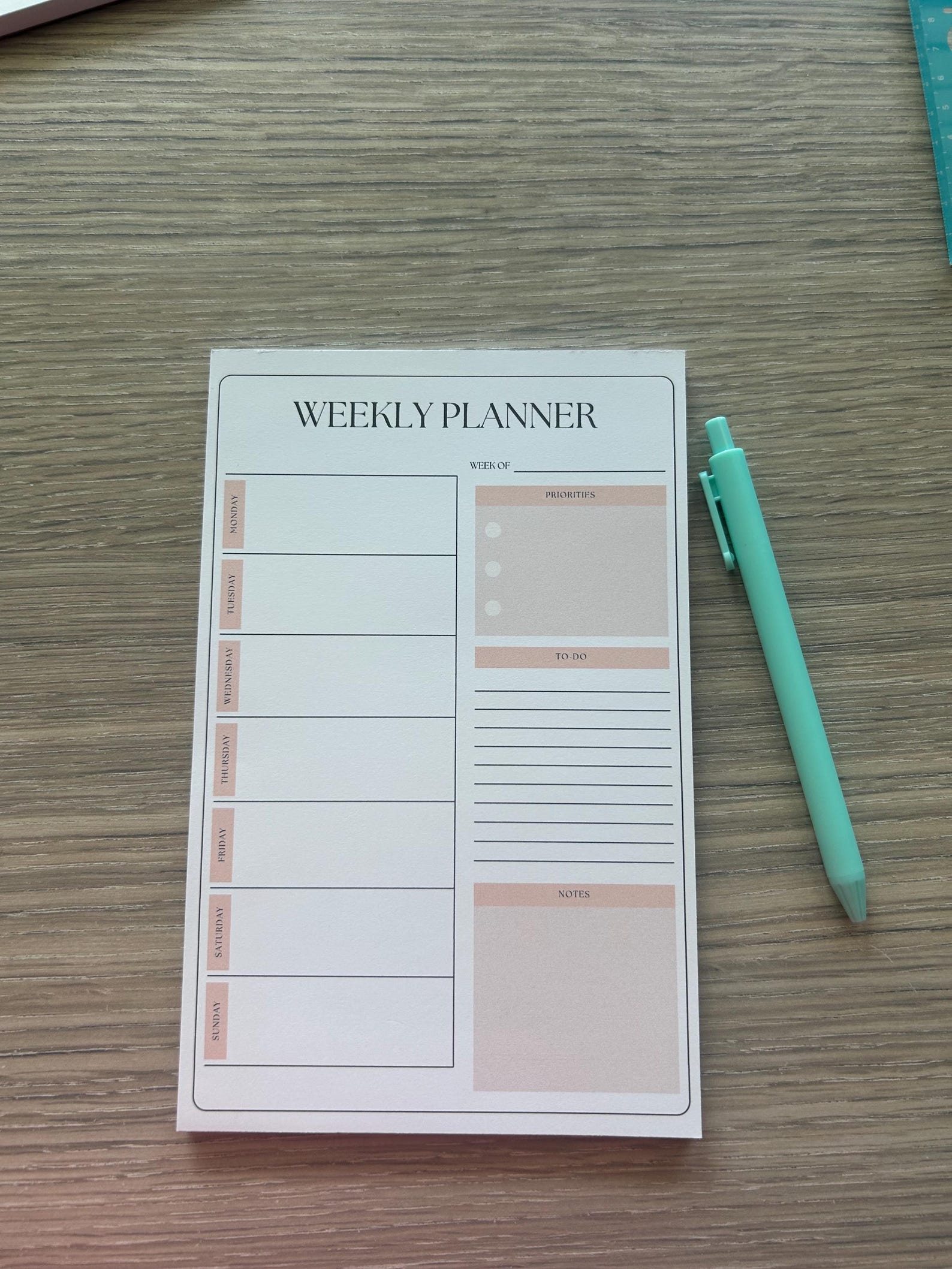 A5 Weekly Planner Notepad – Minimalist Undated To-do List Desk Pad ...