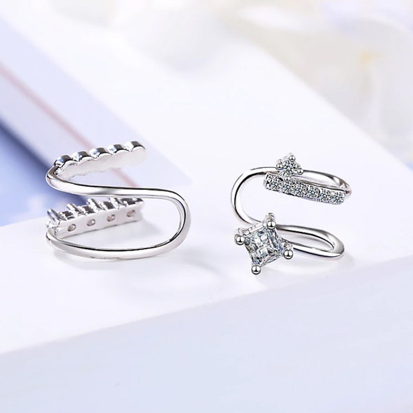 Gift for Her Clip Ear Micro Pave Cz Cuff Earring For Girl Women Gift 925 stamp silver color No Piercing Fashion Cheap Jewelry High Qaulity