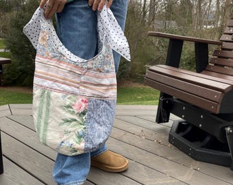 Upcycled Patchwork Purse Hobo Bag  Reworked Sustainable Shoulderbag y2k streetwear gift for teenage girl