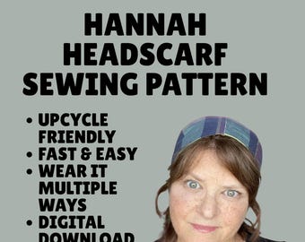Renaissance Faire Sewing Pattern PDF Hannah Headscarf Headscarf Accessory Cottagecore Tie Back Scarf Medieval Fantasy Inspired Head Wrap