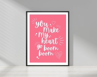 Stampa di citazione di amore rosa Poster Handlettering Estetica Soggiorno Arte Amore Decorazione della parete Stampa artistica femminile Girly Art Download digitale