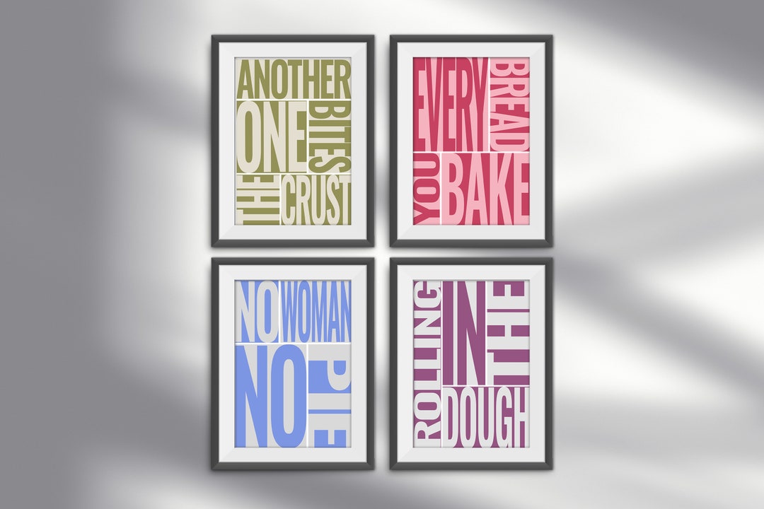 set of 3 baking kitchen prints | cute kitchen decor |... Kitchen Decor / Set of 4 / Printable Wall Art / Gift for Home Cooks ...