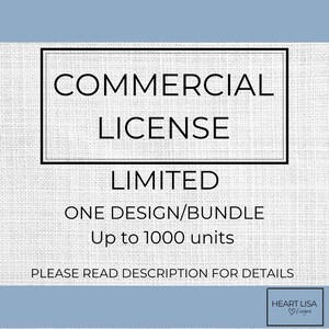 Limited Commercial License - One design/bundle -Up to 1000 units